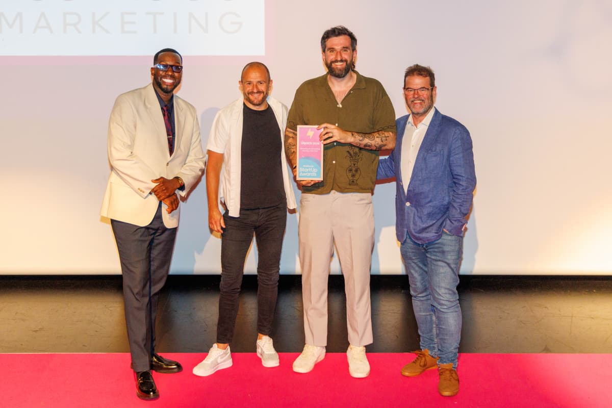 Nick collecting Marketing & Advertising StartUp of the Year at the 2026 StartUp Awards